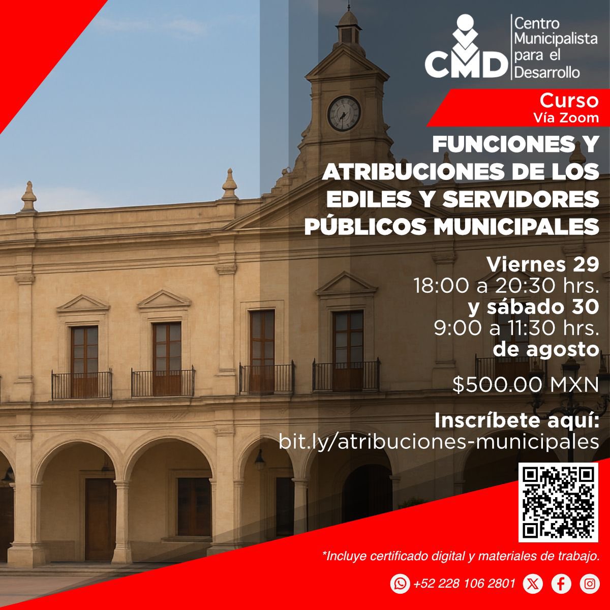 ¡Atención nuevas autoridades municipales 2026-2029!
Gobernar bien exige claridad legal y compromiso ciudadano
🔗 Inscríbete aquí: bit.ly/atribuciones-m…
📌 Ideal para quienes están por asumir un cargo y desean ejercerlo con profesionalismo, claridad y vocación de servicio.