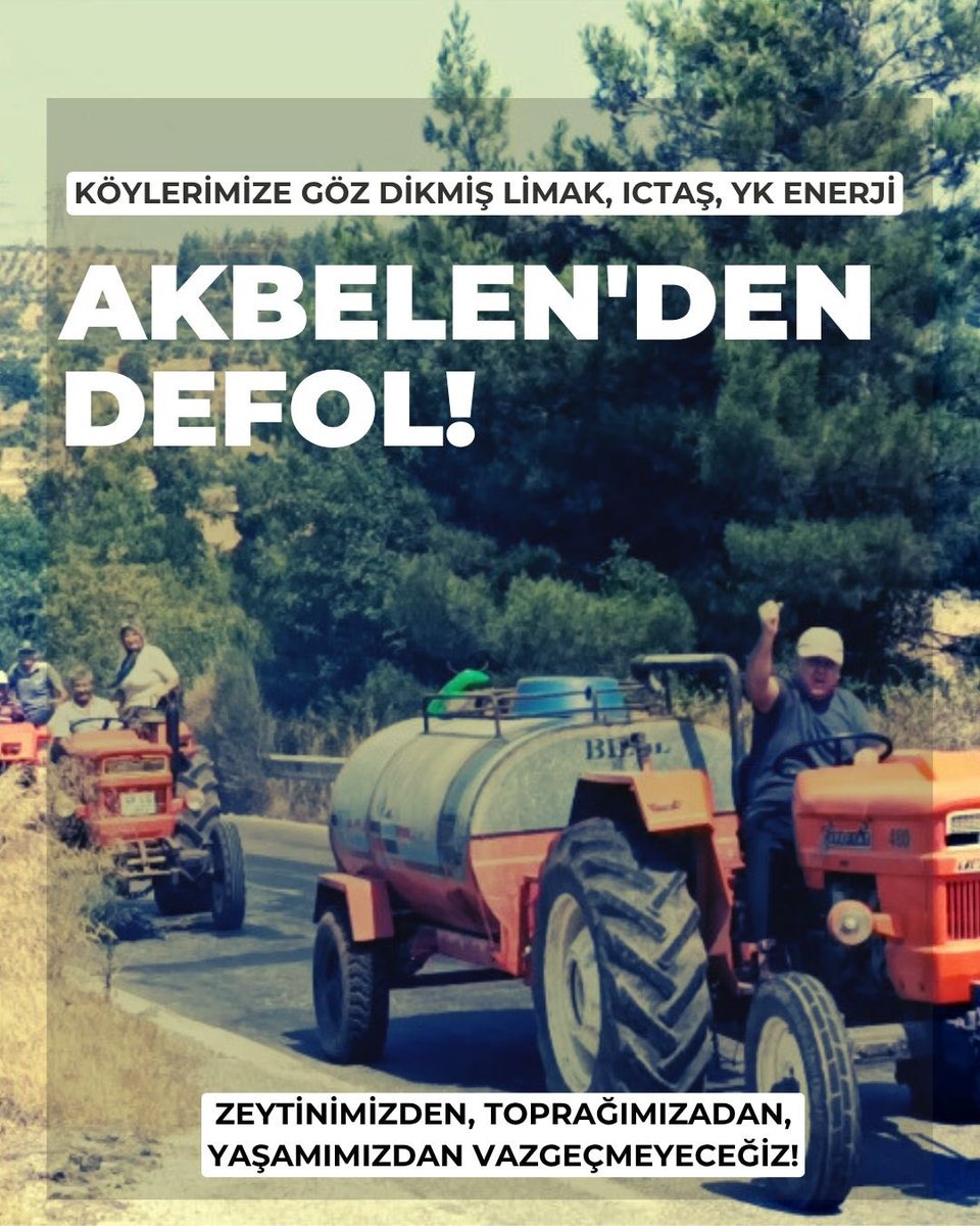 YASA ŞİRKETİN, TOPRAKLAR BİZİM!

YK Enerji zeytinlerimizi, topraklarımızı gasp etsin diye maden yasası ardından usül ve esaslar belgesi yayımlandı. Zeytinlerimizin taşınmasının bir usülü de, yolu da yoktur.

BU YASA YOK HÜKMÜNDEDİR!

Tek bir zeytin dalımızı vermeyeceğiz!