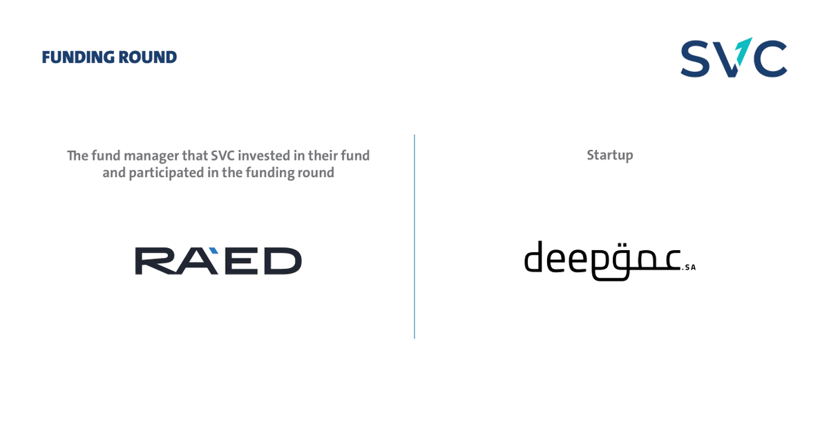 SVC_SA's tweet image. Congrats to the fund manager we invested in their fund, @RaedVC, for participating in a Pre-Seed funding round of $1.2M in @DeepForAI, a Saudi-based artificial intelligence startup.

For more details: shorturl.at/xvVVw