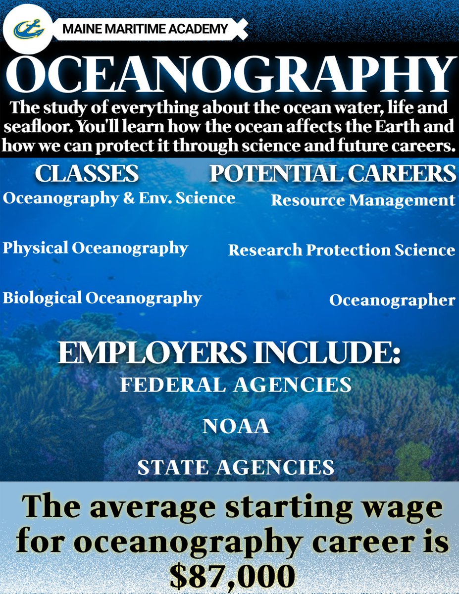 You're not just studying the sea — you're exploring Earth's final frontier, unlocking the secrets of our oceans, and protecting the planet's most vital ecosystem.

#AnchorsAway
#MMAFB