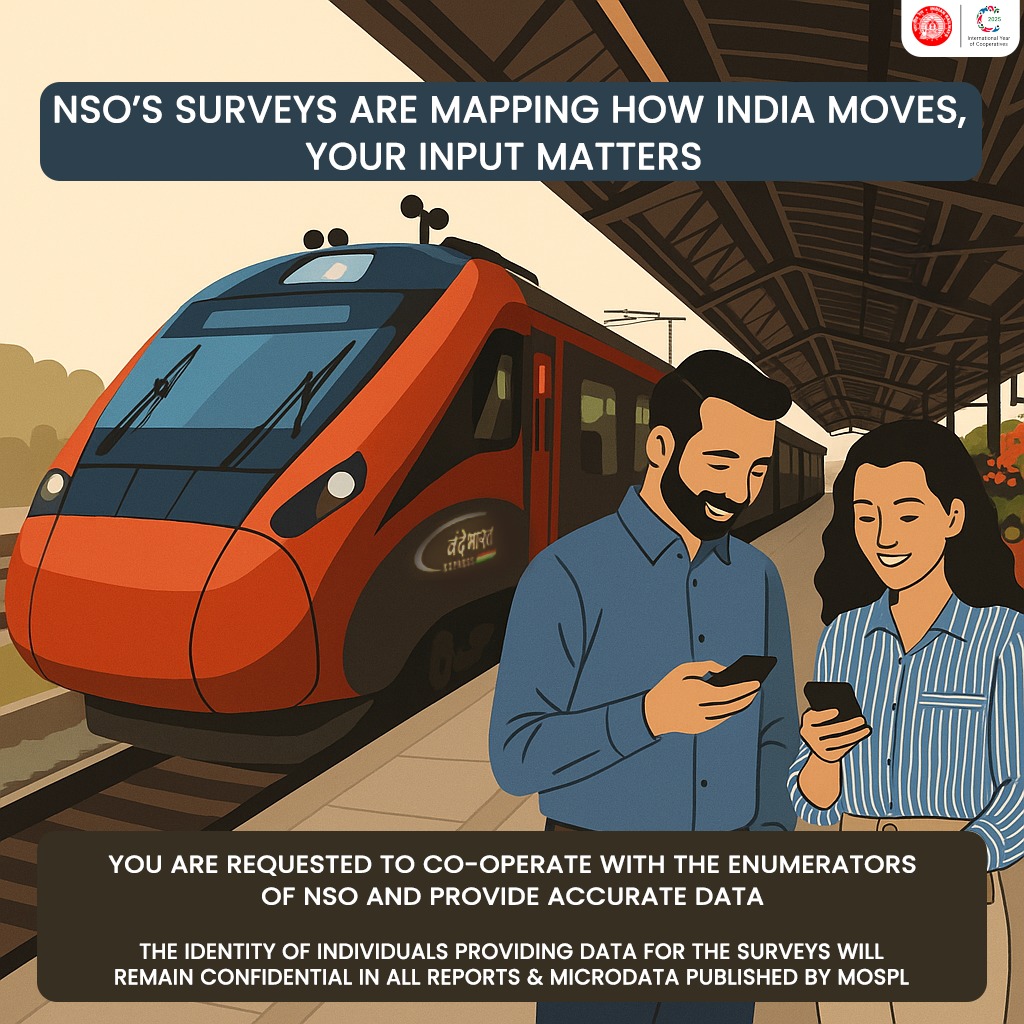 The National Statistical Office (NSO) is conducting nationwide surveys on Domestic Tourism Expenditure and National Household Travel.
These surveys will gather data to guide smarter, evidence based travel and tourism policies, shaping the way India travels.