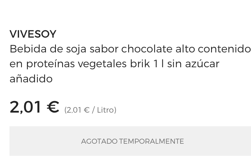 Escarrufada's tweet photo. @vivesoy Buenas, yo hace semanas que no la encuentro en ninguno de esos establecimientos. https://t.co/8U1q9pwuFi