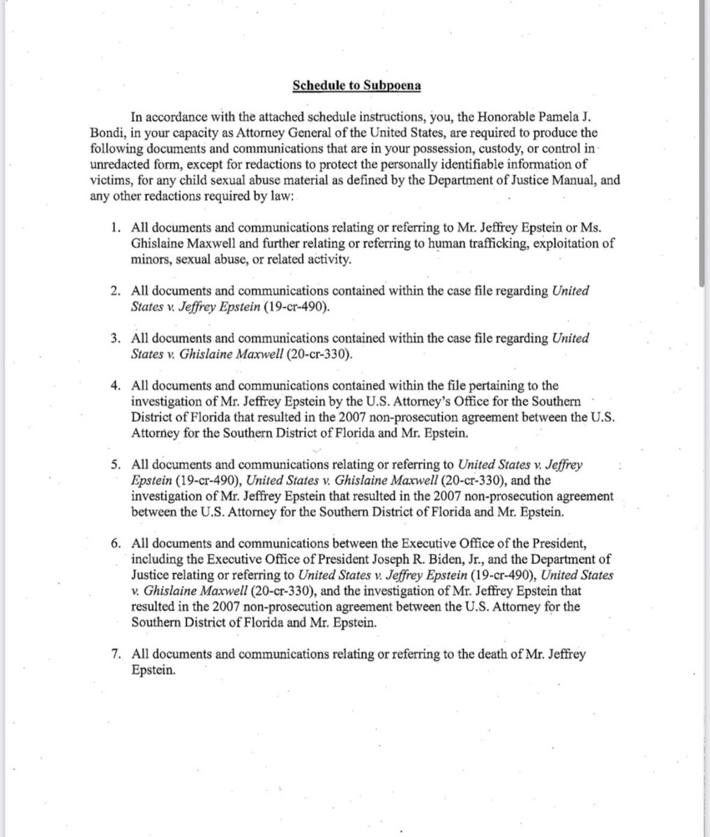 🚨 BREAKING: The House Oversight Committee has officially SUBPOENAED the DOJ for the Epstein files

INCLUDING the Biden regime’s communications regarding the Epstein case 👀
