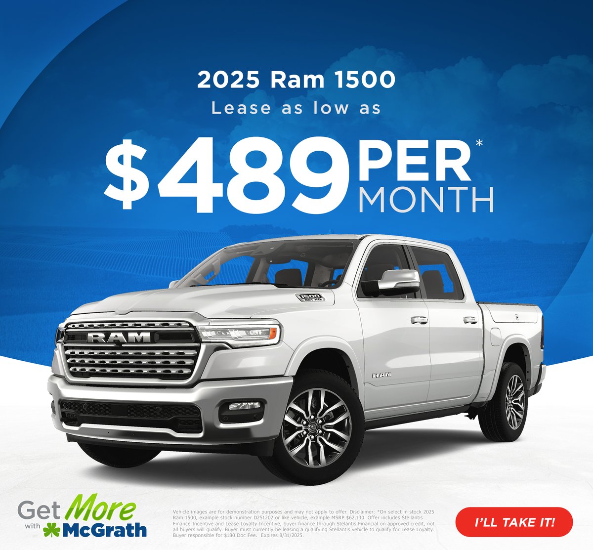 Truck goals, meet budget wins. Drive off in a 2025 Ram 1500 for just $489/month — don't wait. bit.ly/41mT71c