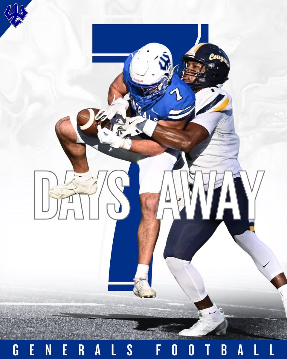 7 days until General’s football is back on campus! #GWD #GoB16