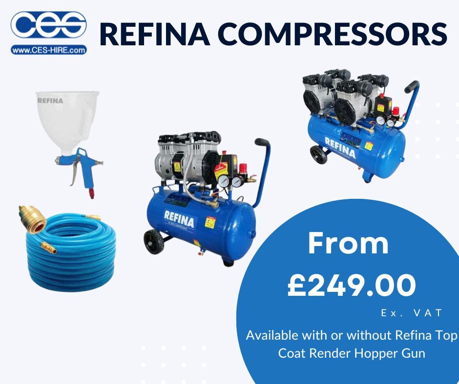 Looking for a reliable boost on your next project? Our Refina Compressors are great for projects that require a high efficiency air supply 💨, ideal for spraying thin coat renders or tackling tanking slurry. In stock now, grab yours today!

hubs.li/Q03vzZGr0