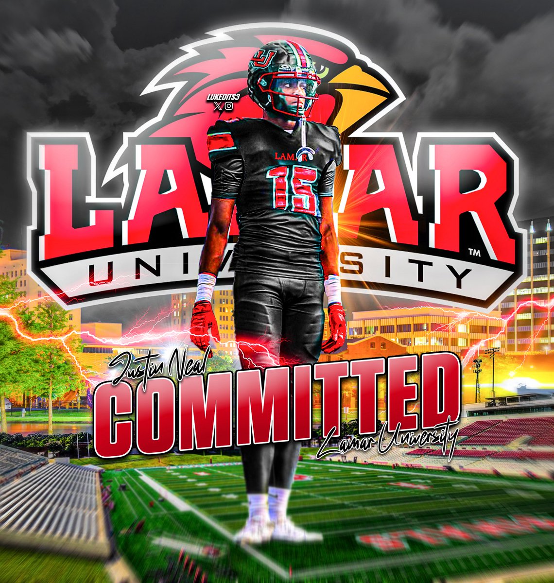 🎯Justin Neal 🎯 (@justneal6) on Twitter photo After a great Conversations with my parents I have decided to Commit to <a href="/LamarFootball/">Lamar University Football</a> <a href="/CoachSpo_/">Andrew Sparano</a> <a href="/CoachRossomando/">Peter Rossomando</a> #PeckEmCards #Boomtown <a href="/RecruitTheU/">Recruit The U</a> <a href="/CoachCFoster_/">Charles Foster</a> <a href="/coachsewardjr/">Holden Seward</a> <a href="/dj_milam/">Coach Milam</a> <a href="/LamarAthletics/">Lamar Cardinals</a> <a href="/ChadSimmons_/">ChadSimmons</a> <a href="/TFloss32/">Todd Glawson</a> <a href="/JScruggs247/">Jordan Scruggs</a> <a href="/BDammone/">Along The Wire</a> <a href="/streetziam/">GREG MARCUS</a> <a href="/lukedits3/">Committed Edits | Graphic Design</a> After a great Conversations with my parents I have decided to Commit to <a href="/LamarFootball/">Lamar University Football</a> <a href="/CoachSpo_/">Andrew Sparano</a> <a href="/CoachRossomando/">Peter Rossomando</a> #PeckEmCards #Boomtown <a href="/RecruitTheU/">Recruit The U</a> <a href="/CoachCFoster_/">Charles Foster</a> <a href="/coachsewardjr/">Holden Seward</a> <a href="/dj_milam/">Coach Milam</a> <a href="/LamarAthletics/">Lamar Cardinals</a> <a href="/ChadSimmons_/">ChadSimmons</a> <a href="/TFloss32/">Todd Glawson</a> <a href="/JScruggs247/">Jordan Scruggs</a> <a href="/BDammone/">Along The Wire</a> <a href="/streetziam/">GREG MARCUS</a> <a href="/lukedits3/">Committed Edits | Graphic Design</a>