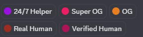 ถ้าพูดถึงพวก roles ใน Discord ของ <a href="/billions_ntwk/">Billions</a> 
ตอนนี้มี 4 roles หลักๆ ที่สำคัญและควรเก็บให้ได้ครับ

1⃣ Real Human : อันนี้คือจุดเริ่มต้นที่ทุกคนที่เข้า Discord มาใหม่ๆ ควรเก็บให้ได้ก่อนครับ ซึ่งจะได้จากการที่เรา Active, ทำตัวให้เขารู้ว่าเราเป็น real user 🤣🤣

2⃣ OG : เป็น