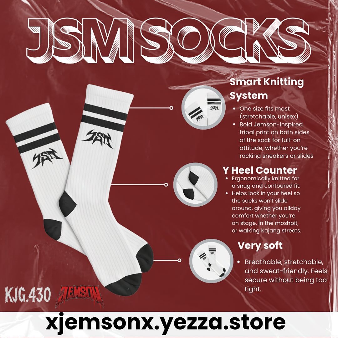 Gi jogging boleh, pickleball boleh, main gig boleh, teman anak kat indoor playground boleh, sarung lah jemsocks 🧦 

Beli kat sini: xjemsonx.yezza.store/products/jemso…
