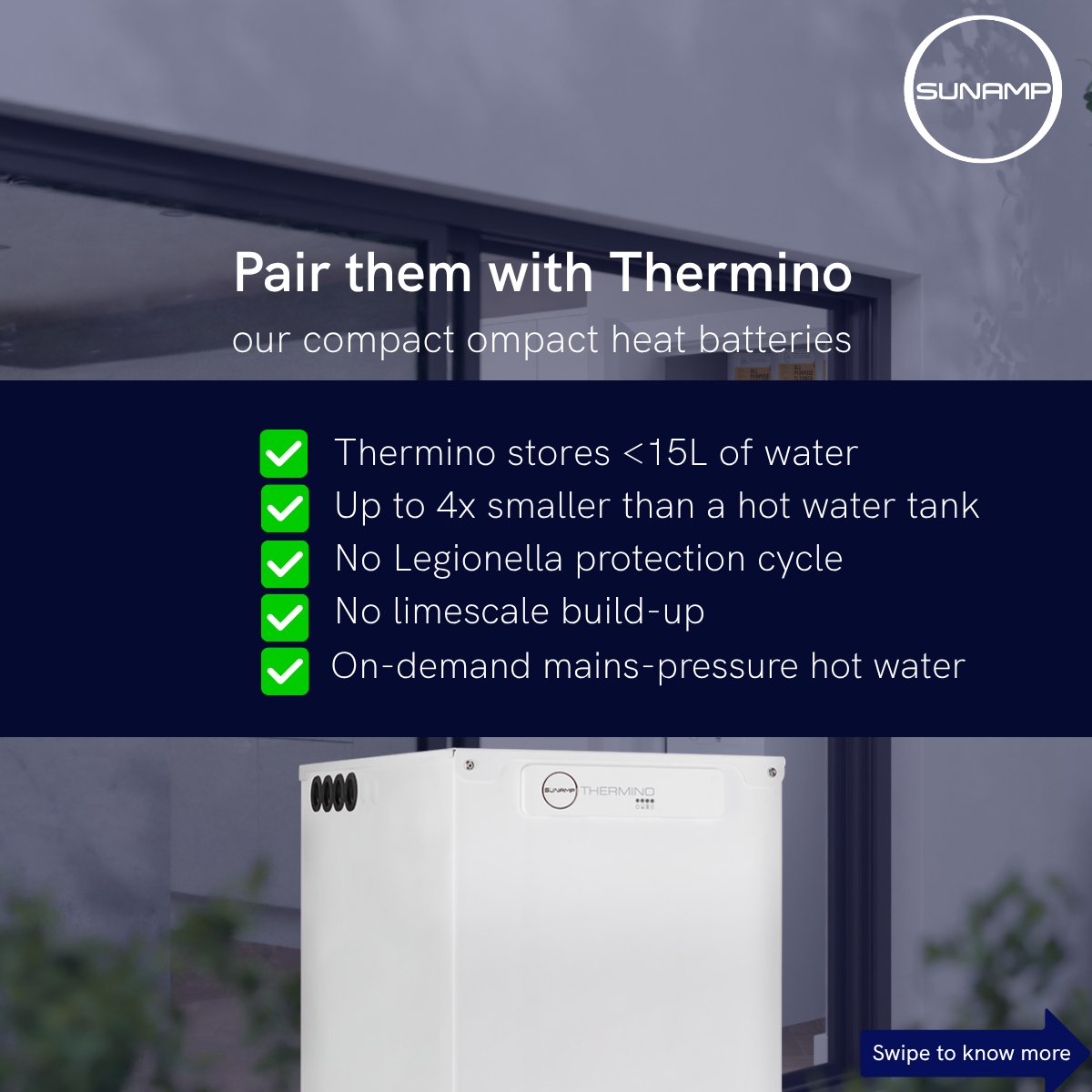 The choice between low &amp; high temperature #heatpumps has real design implications.
While LTHPs are highly efficient for space heating, they cannot supply DHW above 60C - requiring a backup immersion heater to kill legionella. Read the full blog: sunamp.com/blog/low-vs-hi…