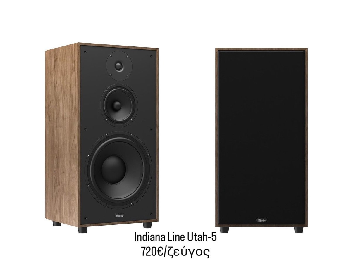 Indiana Line Utah-5 – Δαπέδου, 3 Δρόμων, Ποιότητα χωρίς Συμβιβασμούς!
Μεγάλος ήχος σε super τιμή!

🔊 1x 11” woofer για βαθύ μπάσο
🔊 1x 5” midrange για φυσικές φωνές
🔊 1x 1.1” silk dome tweeter για κρυστάλλινα πρίμα

Ευαισθησία 94 dB – Ιδανικά για ενισχυτές 30–160W

💰 Τιμή: