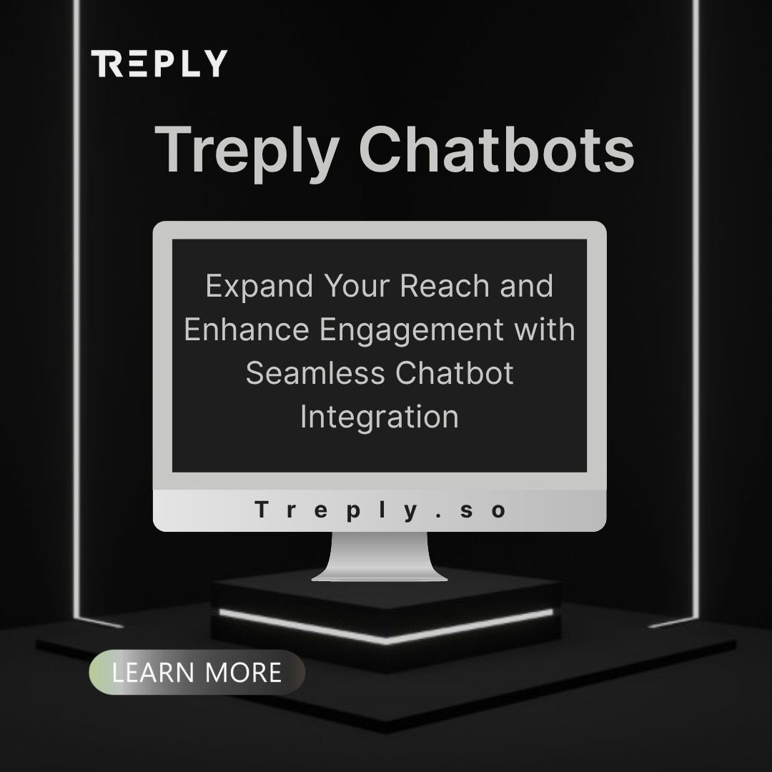 usetreply's tweet image. Unlock smarter customer interactions with Treply Chatbots, built for seamless integration. 

Boost engagement, automate conversations, and drive results effortlessly.

Explore more  Treply.so
#TreplyChatbots #ChatbotIntegration #CustomerEngagement