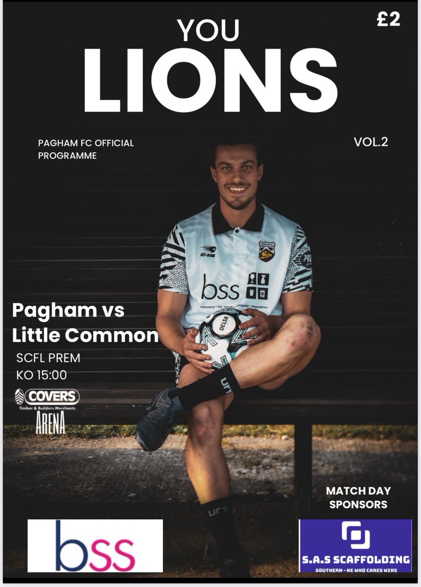 PaghamFCNews's tweet photo. 📘 This Saturday’s 44-PAGE matchday programme is a must-read!
🆚 Pagham vs @littlecommonfc
📍 The Covers Arena
🕒 15:00 KO
🔥 Inside:
•Youth development news
•EXCLUSIVE: @eldo21 interview
•Match mascots
•Predict YOUR league table!
Don’t miss it! #PaghamFC #NonLeague #MatchdayProgramme
@Paghamfcyouth @PaghamLadiesFC @TheSnlf @thesnlfdod @NonLeague_SSX @NonLeagueHQ1 @TheSCFL