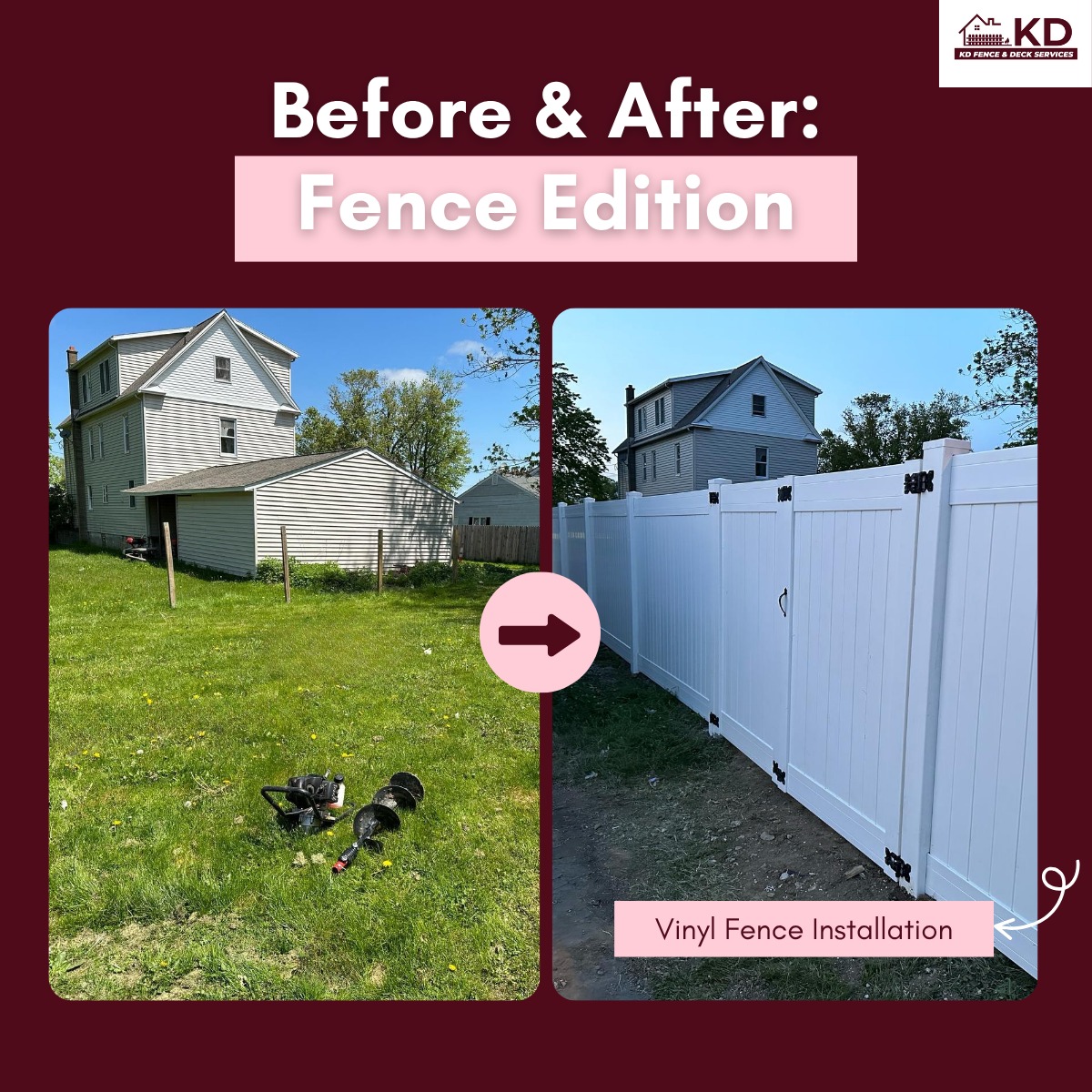kd_fencesyracus's tweet photo. Turning dreams into reality, one fence at a time! Scroll to see the difference a quality installation can make. π π
#CurbAppeal #FenceMakeover #BeforeAndAfter #HomeUpgrade #KDFenceAndDeck #VinylFence #FenceEdition #YardTransformation https://t.co/dAfuj6Zs0B