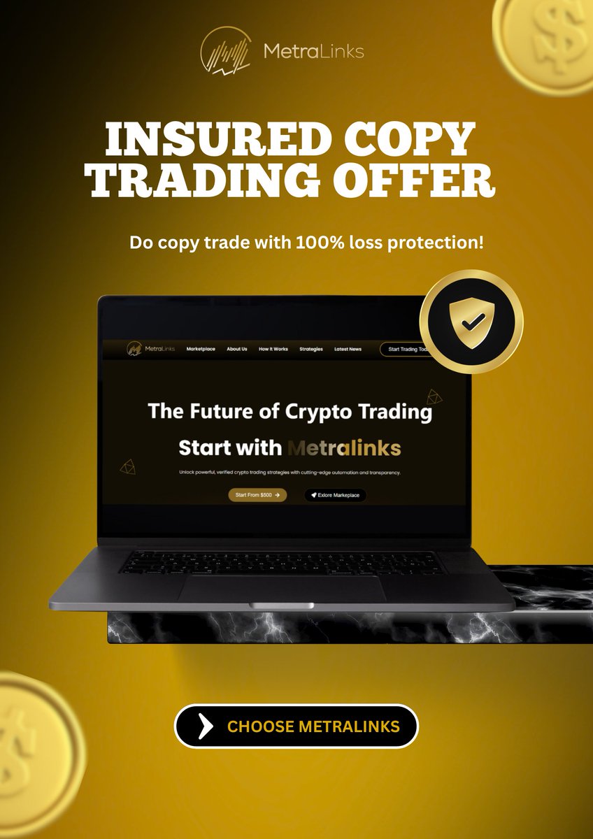 metralinks's tweet photo. Metralinks gives you the power to copy top trader with insurance protection.
.
.
.
.
.
#cryptoforbeginners #copytrading #passiveincom #investsmartly #Metralinks #cryptopakistan #earnfromcrypto #notradingskills #cryptomadeeasy https://t.co/7Ewc5JlK6i