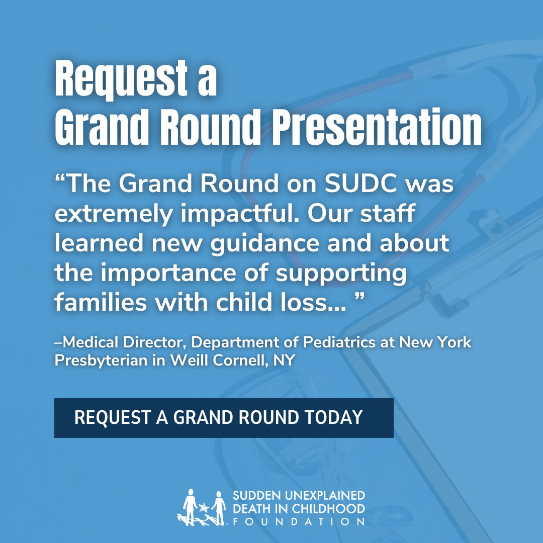 Medical professionals: Is your team prepared to support families facing the sudden and unexplained death of a child? Request a Grand Rounds Presentation to equip your staff with critical knowledge SUDC—a category of death affecting children ages 1–18. #medicalexaminer #coroner