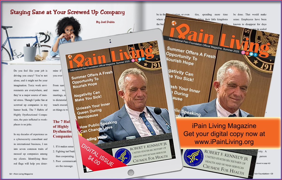 Stay sane at a chaotic workplace - tips in iPain Living’s Summer 2025 issue: internationalpain.org/ipain-living-m… #iPainLiving #ChronicPain #WorkLife