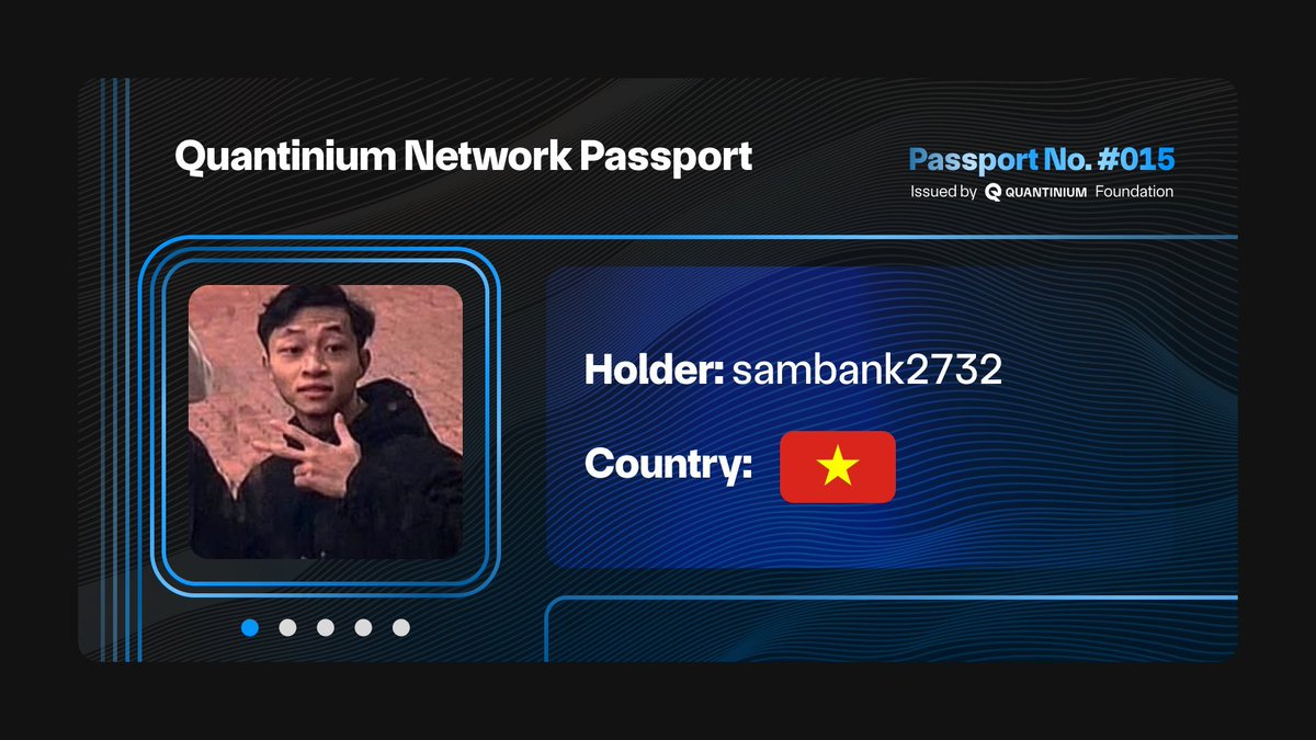 Ngo Van Sam (@sambank2732) on Twitter photo 🌐 Turn your home Wi-Fi into an internet hotspot – earn $QTI tokens from <a href="/Quantinium_fdn/">Quantinium 🔺 | DePIN Wi-Fi</a> !
🇻🇳 I'm ready with my #DePIN #DeWi network passport – how about you?
🎟️ Join now: marketing.quantinium.cc/queue/?referra…
#QuantumWiFi #Crypto #QTI #Avalanche #Web3 🌐 Turn your home Wi-Fi into an internet hotspot – earn $QTI tokens from <a href="/Quantinium_fdn/">Quantinium 🔺 | DePIN Wi-Fi</a> !
🇻🇳 I'm ready with my #DePIN #DeWi network passport – how about you?
🎟️ Join now: marketing.quantinium.cc/queue/?referra…
#QuantumWiFi #Crypto #QTI #Avalanche #Web3