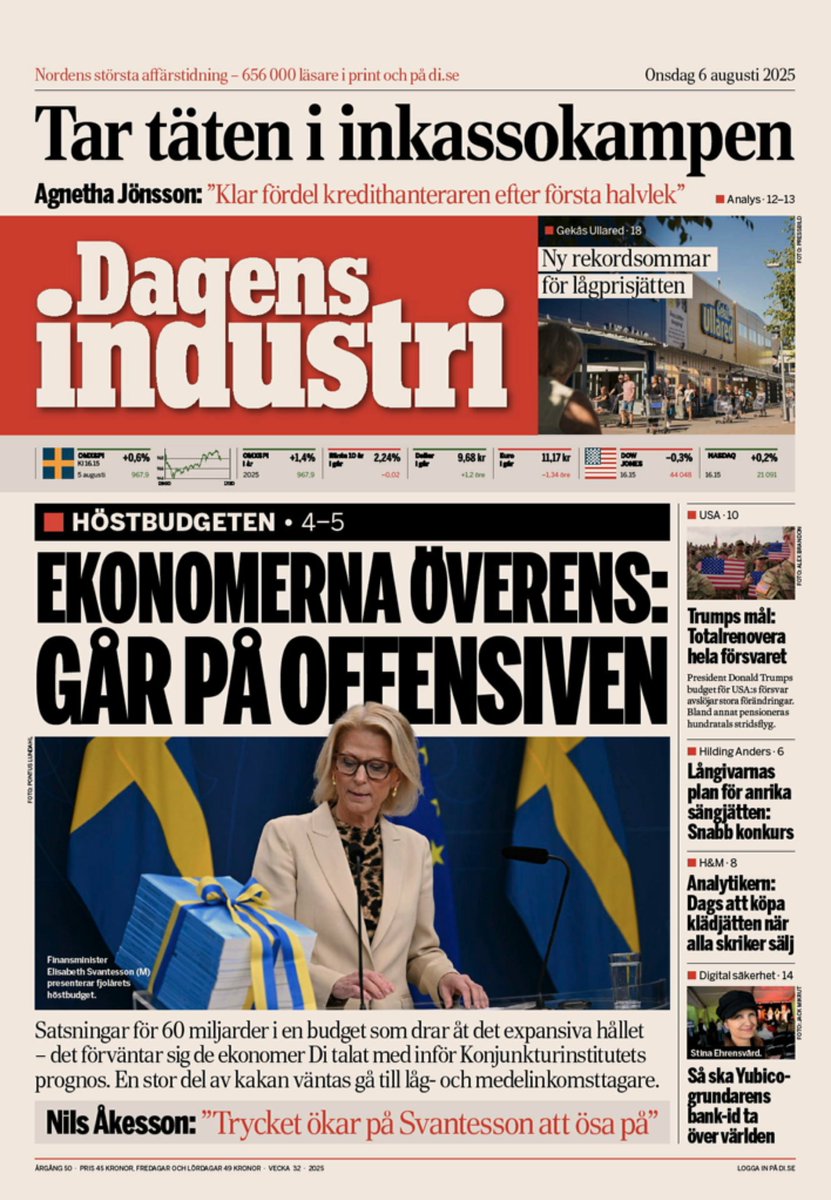 Ute nu! Nya utgåvan av Di finns på etidning.di.se och i våra appar för mobil och läsplatta.