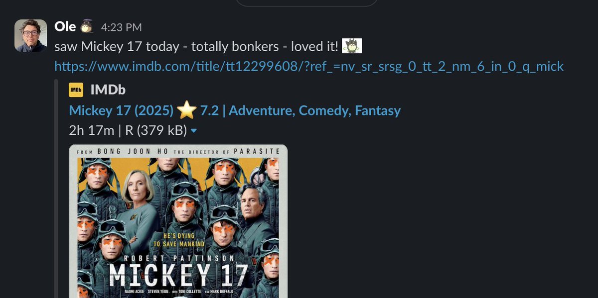 Testkube (@testkube_io) on Twitter photo Some of our hottest takes happen in our movie review slack channel...
Agree with <a href="/olensmar/">Ole Lensmar</a> recent blockbuster review?!
#testkube #Mickey17 Some of our hottest takes happen in our movie review slack channel...
Agree with <a href="/olensmar/">Ole Lensmar</a> recent blockbuster review?!
#testkube #Mickey17