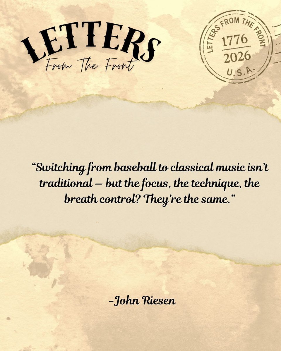 LettersUSA250's tweet image. From the pitcher’s mound to the opera stage 🎭⚾ — John Riesen proves that discipline and passion transcend careers. @johnRiesen

#LettersFromTheFront #UnexpectedJourney #OperaLife #VeteranVoices