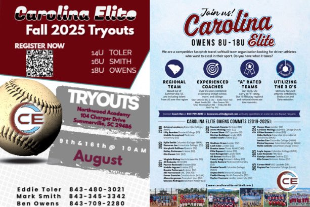 Tryouts for Fall Season are Saturday. Come join us!