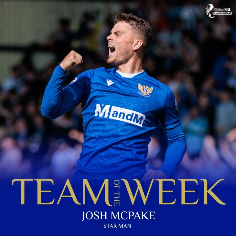 Josh McPake has been named star man in the SPFL Team of the Week.

👏👏👏

#SJFC | <a href="/spfl/">SPFL</a>