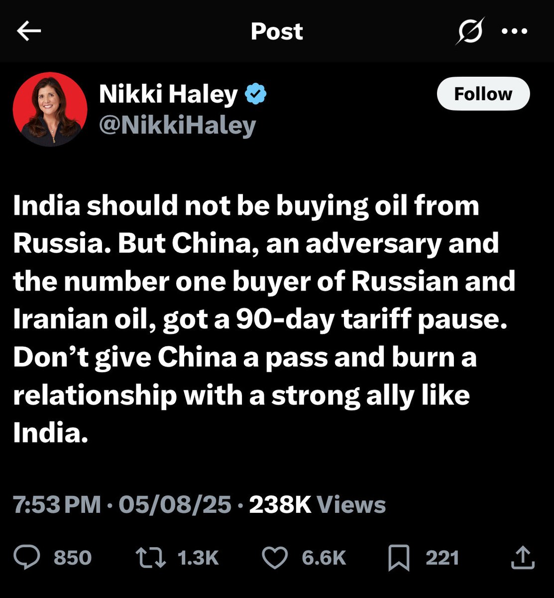 Oh! Nikki Haley backs the India-US relationship 🙏