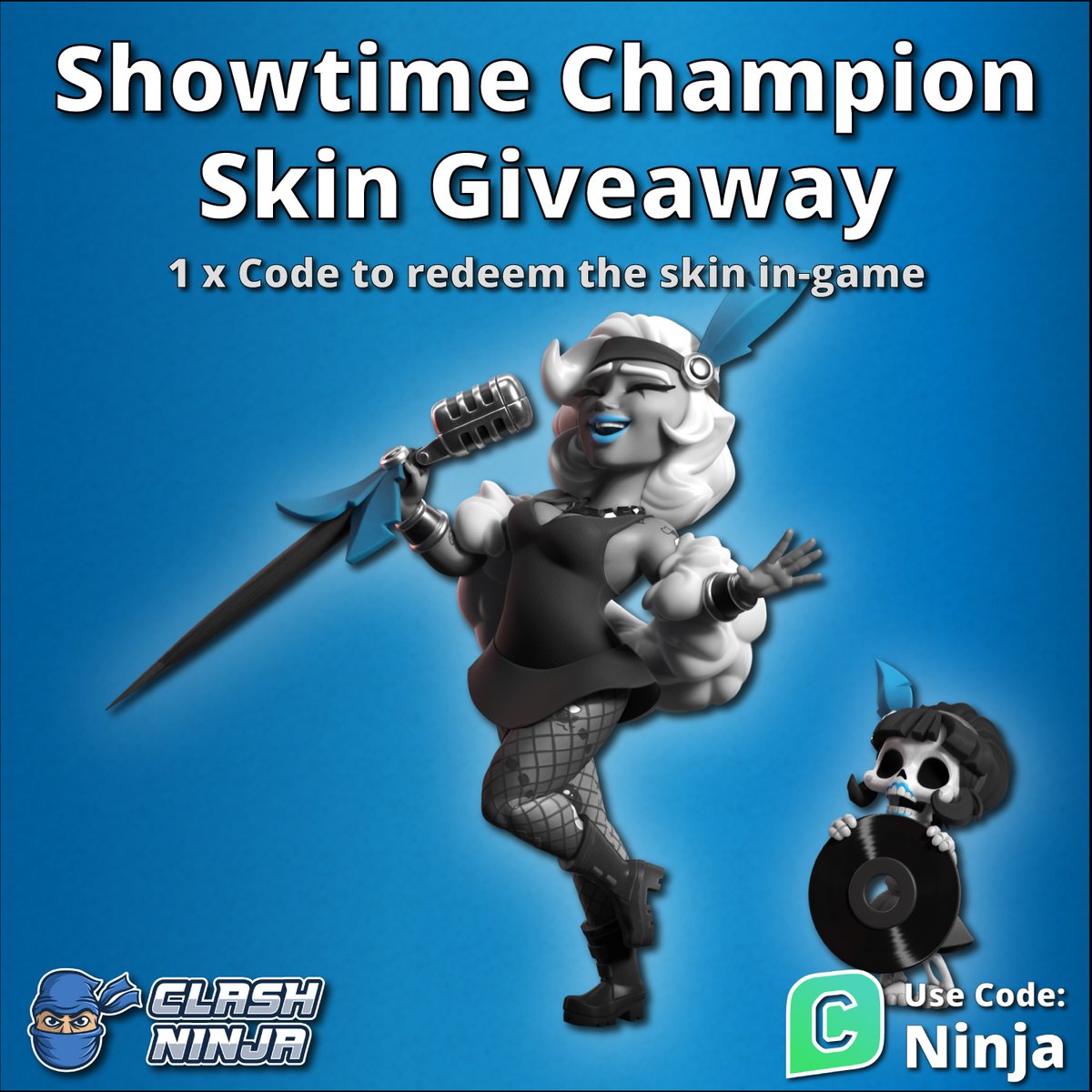 Clash Ninja (@clashdotninja) on Twitter photo Showtime Champion Skin Giveaway!
1 x Skin code
To Enter:
✅Follow <a href="/ClashDotNinja/">Clash Ninja</a>
✅Retweet this tweet
Optional:
Subscribe to youtube.com/c/clashninja
Winner announced after 12:00 UTC 7th August 2025
#ClashofClans #GiftedBySupercell Showtime Champion Skin Giveaway!
1 x Skin code
To Enter:
✅Follow <a href="/ClashDotNinja/">Clash Ninja</a>
✅Retweet this tweet
Optional:
Subscribe to youtube.com/c/clashninja
Winner announced after 12:00 UTC 7th August 2025
#ClashofClans #GiftedBySupercell