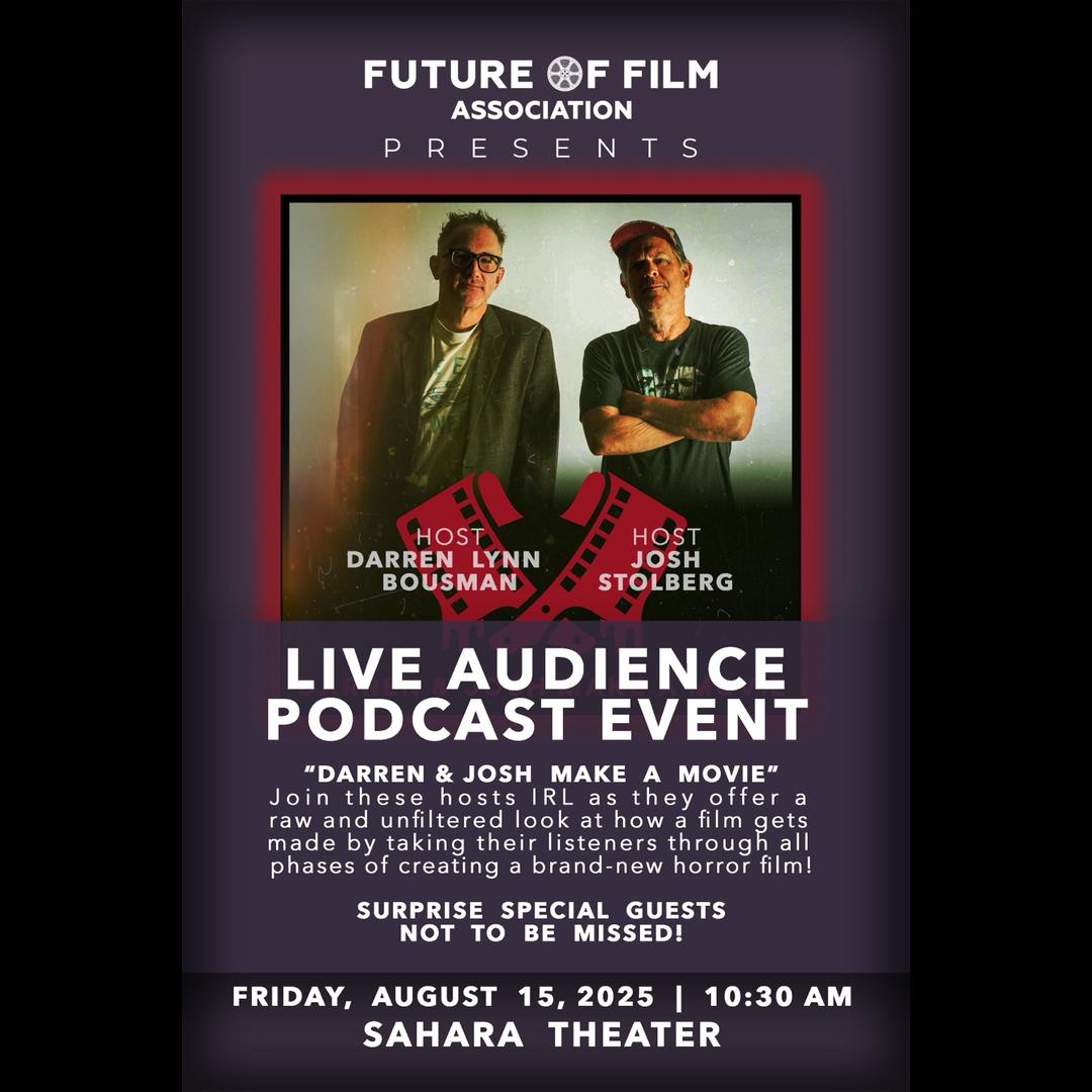 Darren and Josh Go To Vegas! Yes, <a href="/DJMakeAMovie/">Darren & Josh Make A Movie</a> is having its first live event, next Friday, August 15th at the Saraha Casino in Sin City. Come join us as we record an episode in front of a live studio audience. Later in the afternoon, #optixfest will be hosting a screening of