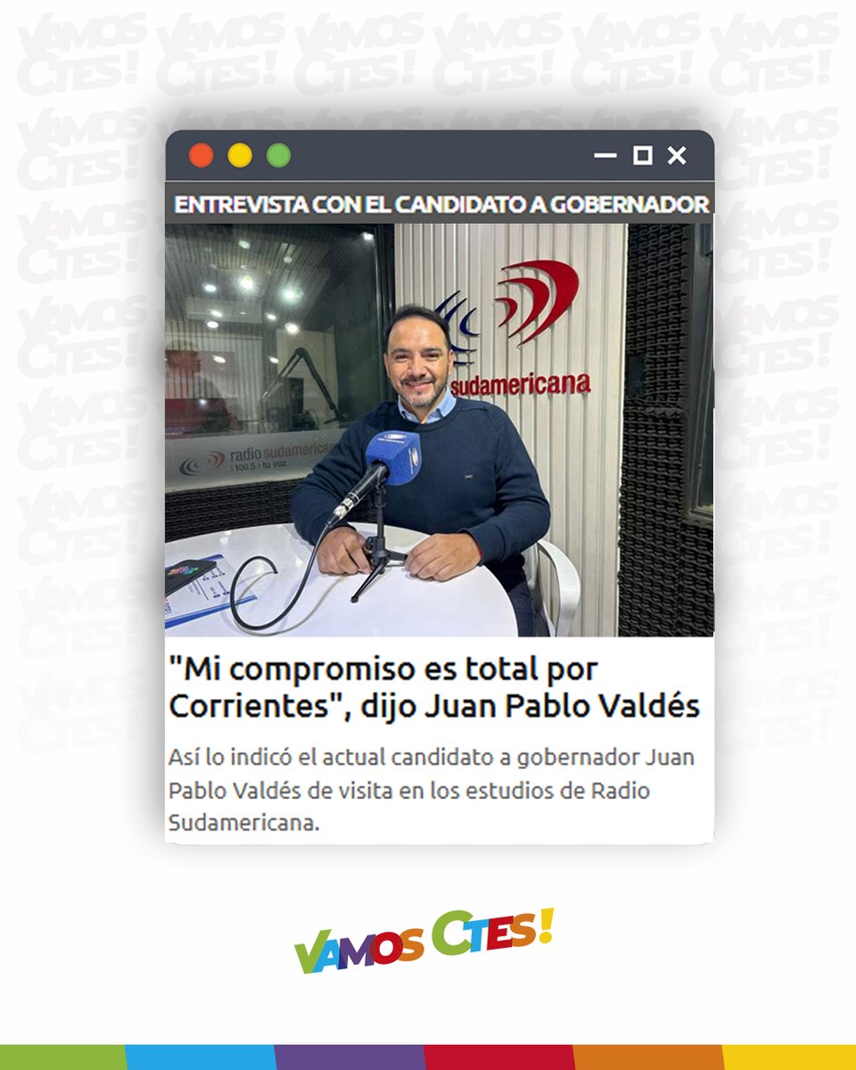 Un compromiso con el desarrollo, un compromiso con el futuro.

¡Vamos, Juan Pablo! ¡Vamos, #Corrientes!