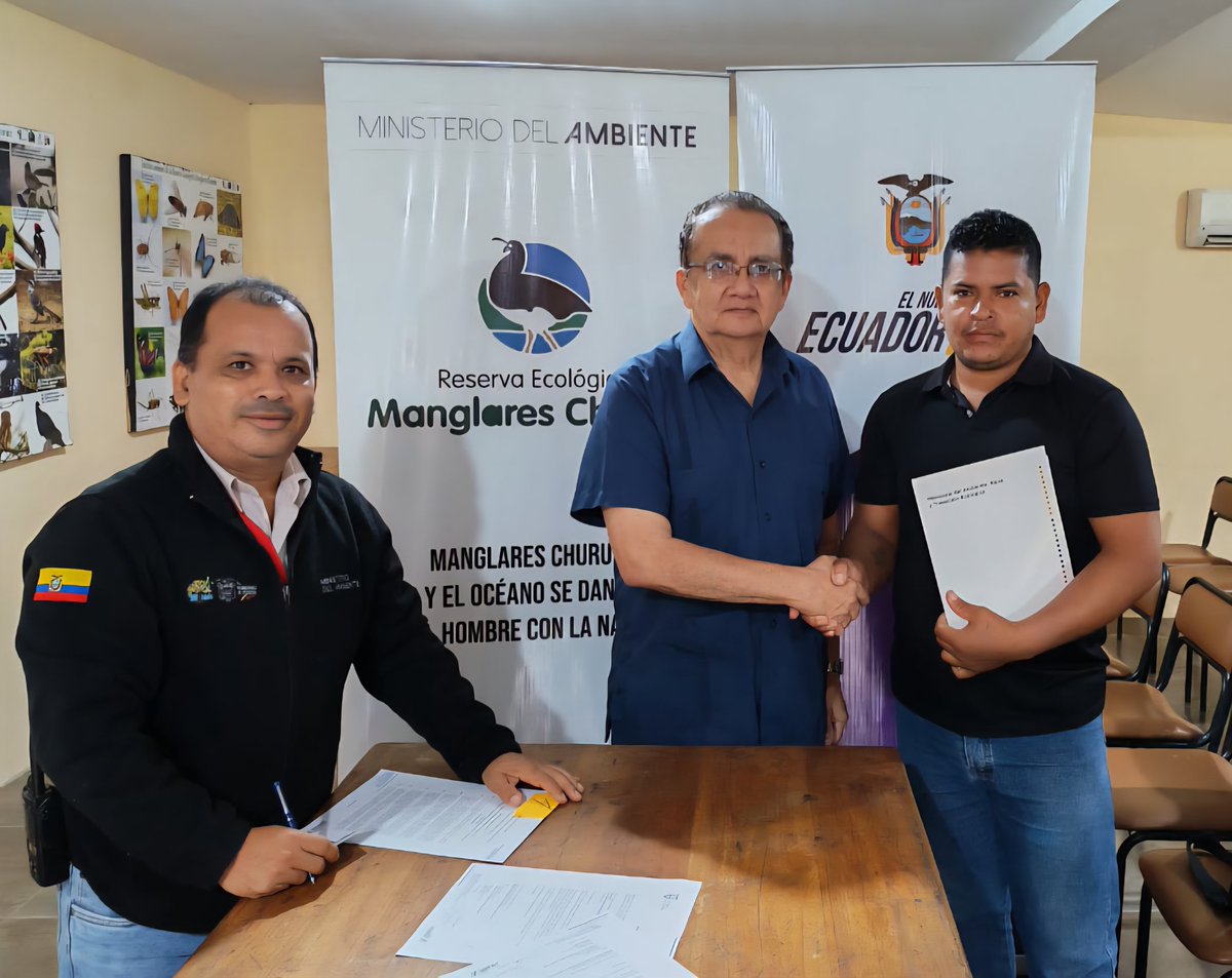 MAATE_Zonal5's tweet photo. #Naranjal | Técnicos de la #DIMACO entregaron un nuevo acuerdo #AUSCEM a la Asociación de Pescadores Defensores del Manglar 🌱 en el área protegida de #Churute, para el uso y custodia sostenible de 1.444,07 ha de manglar. Se fortalecerán acciones conjuntas de conservación. https://t.co/YBjSk2RXJg