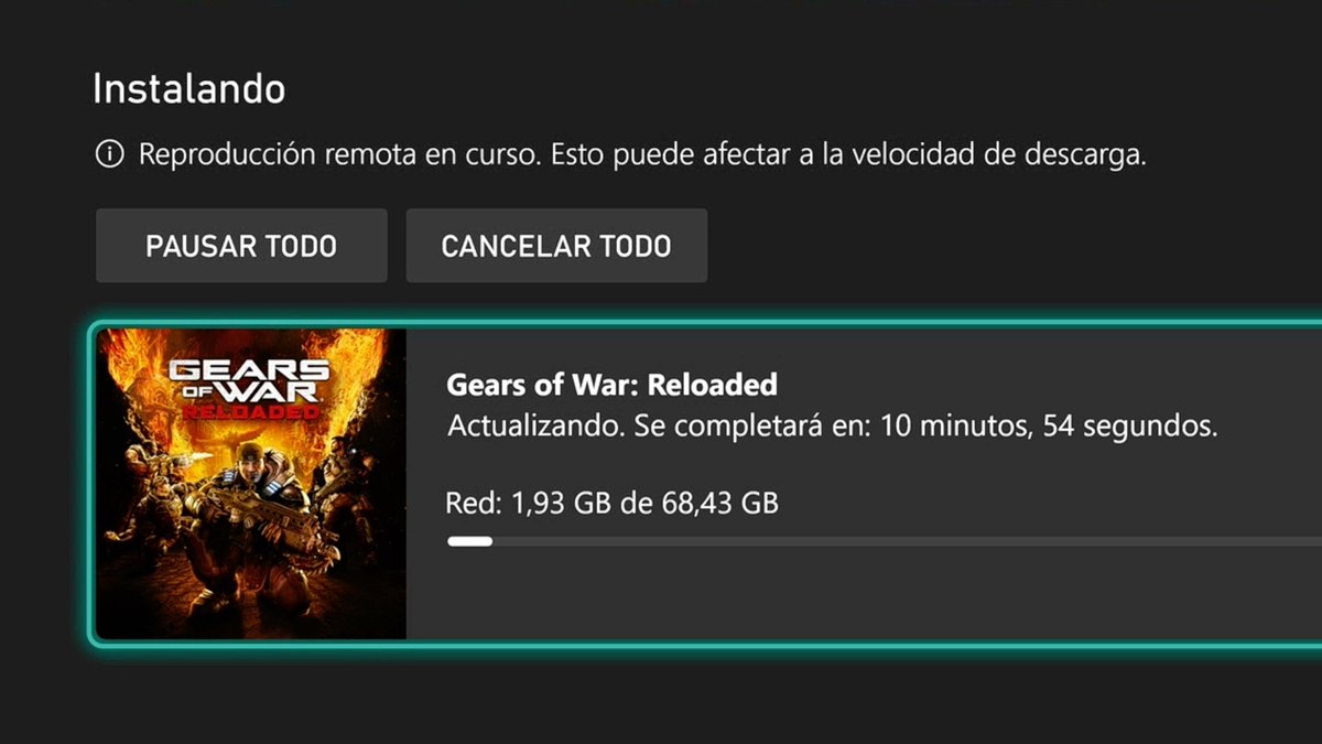 Ya disponible la predescarga de #GearsofWarReloded con un peso de 68,43 GB
