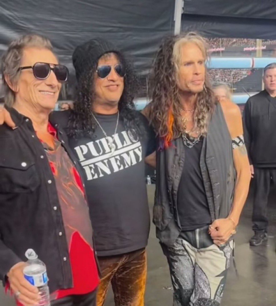 8. Ronnie Wood, Slash &amp; Steven Tyler. What rock legends...