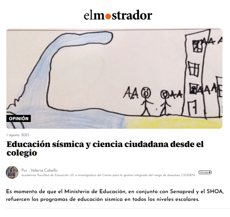 Facultad Educación UC (@fac_educacionuc) on Twitter photo 🌍 ¿Por qué enseñar sobre sismos en la escuela? La académica Valeria Cabello de #EducaciónUC reflexiona en <a href="/elmostrador/">El Mostrador</a> sobre el rol de la educación sísmica para formar ciudadanía crítica y empática frente a riesgos naturales.
📖 Lee la columna: tinyurl.com/ydadw64m
#VocesUC 🌍 ¿Por qué enseñar sobre sismos en la escuela? La académica Valeria Cabello de #EducaciónUC reflexiona en <a href="/elmostrador/">El Mostrador</a> sobre el rol de la educación sísmica para formar ciudadanía crítica y empática frente a riesgos naturales.
📖 Lee la columna: tinyurl.com/ydadw64m
#VocesUC