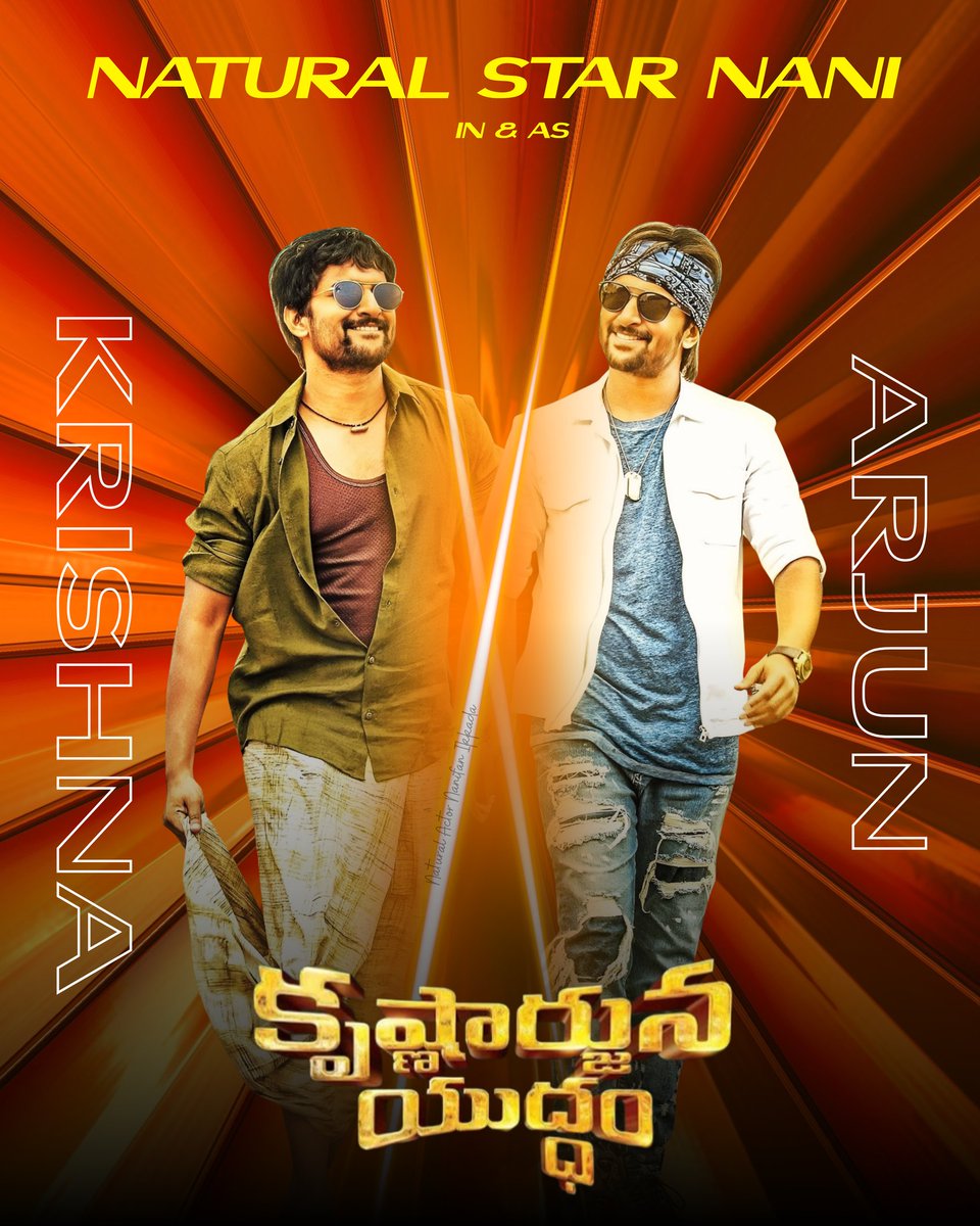 Nani_Fan_Ikkada's tweet photo. 🌟 Double the swag, double the storm!
Natural Star #Nani stuns in dual avatars as Krishna & Arjun in the electrifying poster of #KrishnarjunaYuddham! 🔥🕶️
Get ready for a power-packed ride filled with action, attitude & style overload! 💥
#KAY #DualMass #NaniFans https://t.co/RRx216cMt3