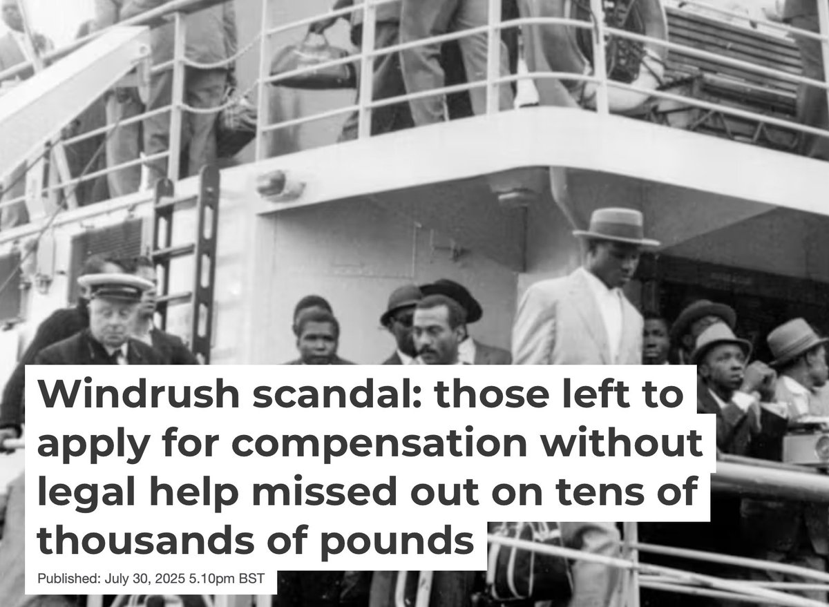 Justice4Windrush (@j4windrush) on Twitter photo Victims of the Home Office scandal are missing out on £££ in compensation due to lack of legal support. The scheme is retraumatising + unfair - legal aid must be funded.
We offer free legal help at <a href="/J4Windrush/">Justice4Windrush</a>. Link in bio. Once you know, you care. 📢✊🏾
#justice4windrush Victims of the Home Office scandal are missing out on £££ in compensation due to lack of legal support. The scheme is retraumatising + unfair - legal aid must be funded.
We offer free legal help at <a href="/J4Windrush/">Justice4Windrush</a>. Link in bio. Once you know, you care. 📢✊🏾
#justice4windrush