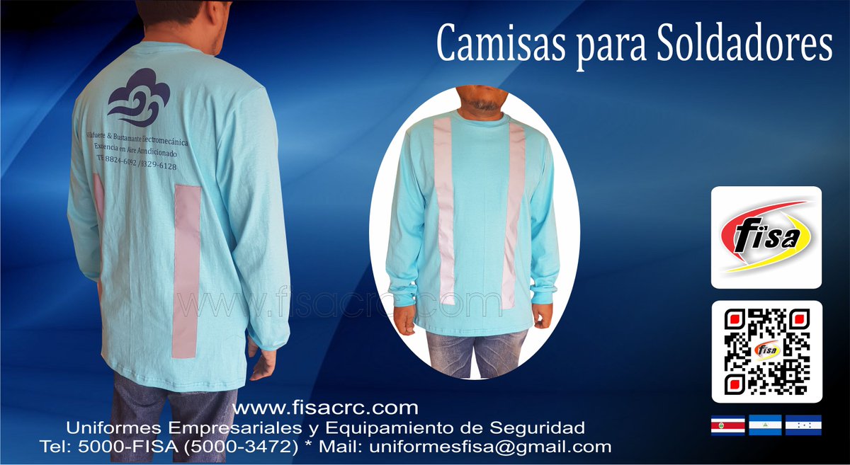 UniformesFisa's tweet photo. Trabajas en la Industria de la Construcción y Soldadura? Tenemos la camisa que sus Soldadores necesitan. 100% Algodón anti flama. Con cinta reflectiva para mayor seguridad. Todo personalizado con el logo de su empresa. Info: https://t.co/WnNdAV7kwA https://t.co/PGuGZF2twb