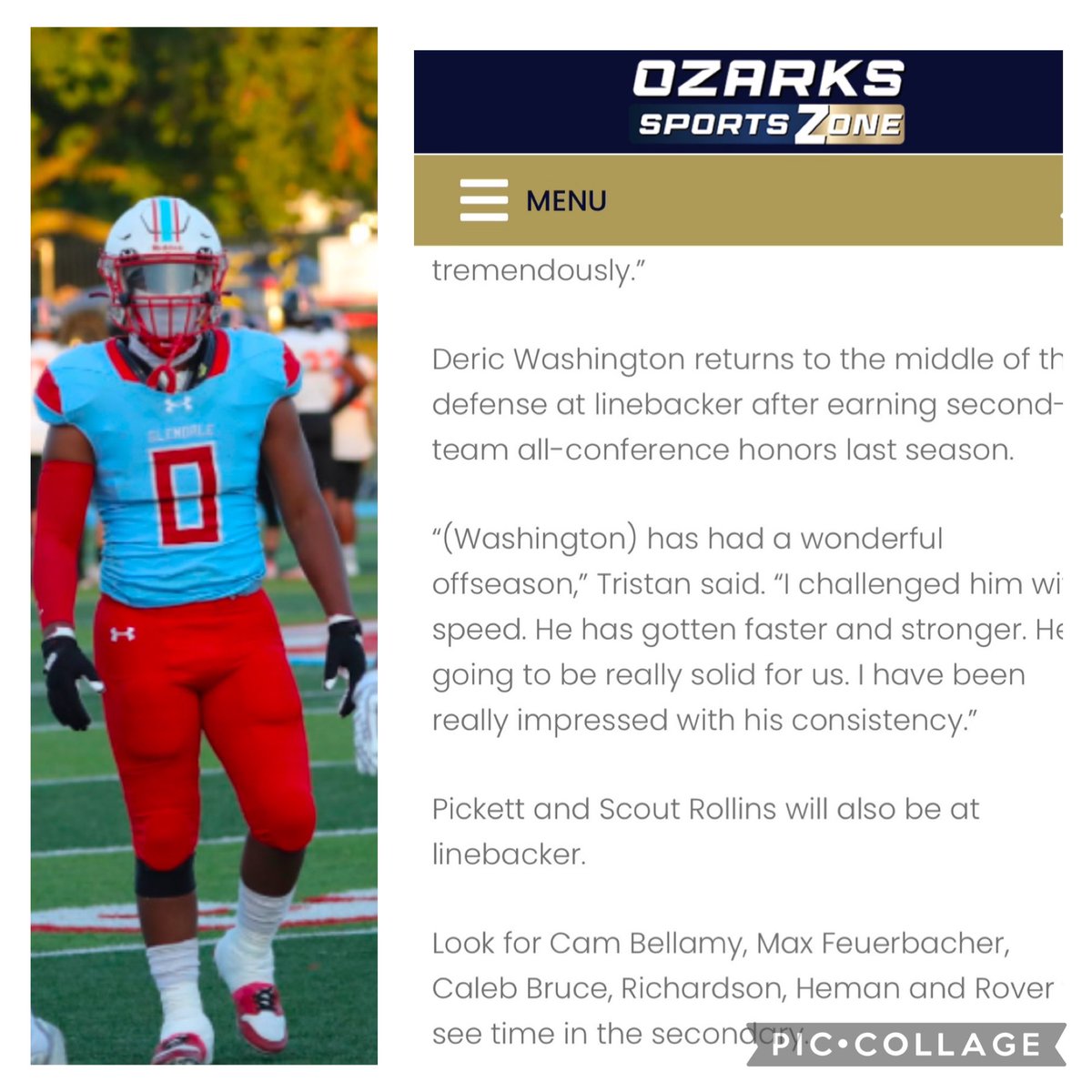 Excited about the recognition from Ozarks Sports Zone for the write-up. ! I had a locked-in off-season, getting stronger, faster, and more focused. Grateful for coaches and Head Coach Tristan who push me to level up and he recognize my consistency. I’m excited for the season and