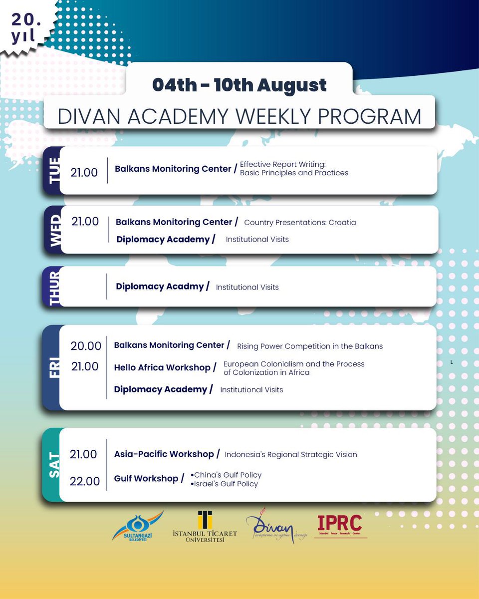 Divan Araştırma ve Eğitim Derneği Haftalık Programı

Divan Research and Education Association Weekly Program