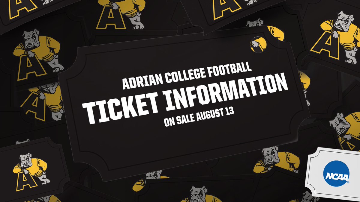 Adrian College Athletics (@adrianbulldogs) on Twitter photo Tickets to the 2025 <a href="/AdrianCollegeFB/">Adrian College Football</a> season go on sale on August 13
📰tinyurl.com/ymrf7kr4
#d3fb #d3football #GDTBAB Tickets to the 2025 <a href="/AdrianCollegeFB/">Adrian College Football</a> season go on sale on August 13
📰tinyurl.com/ymrf7kr4
#d3fb #d3football #GDTBAB