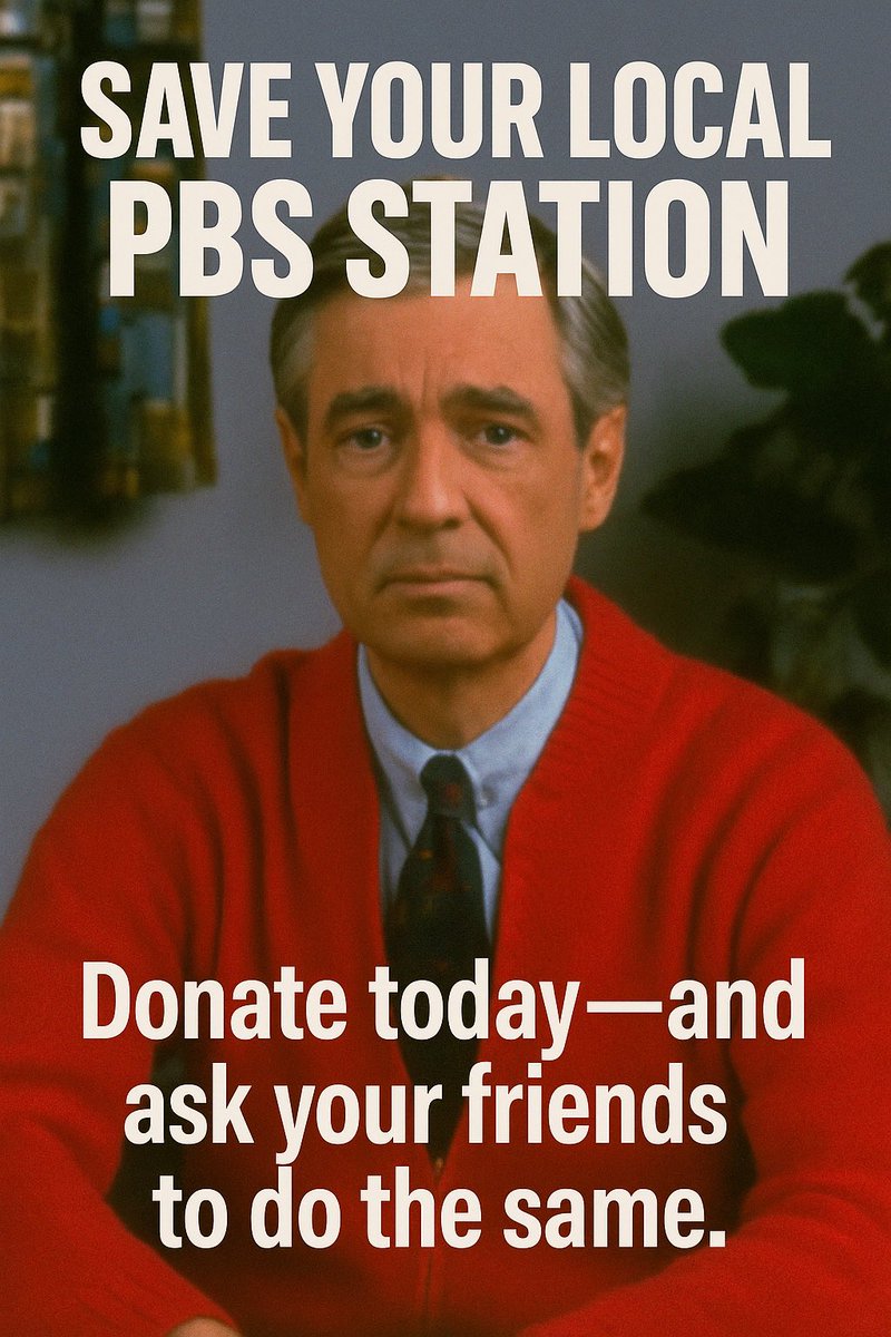 Make Mister Rogers smile again. Tell everyone we can save local PBS stations and stick it to the GOP. Donate to your local PBS station and help keep quality, educational programming free for everyone. Support the shows you love.