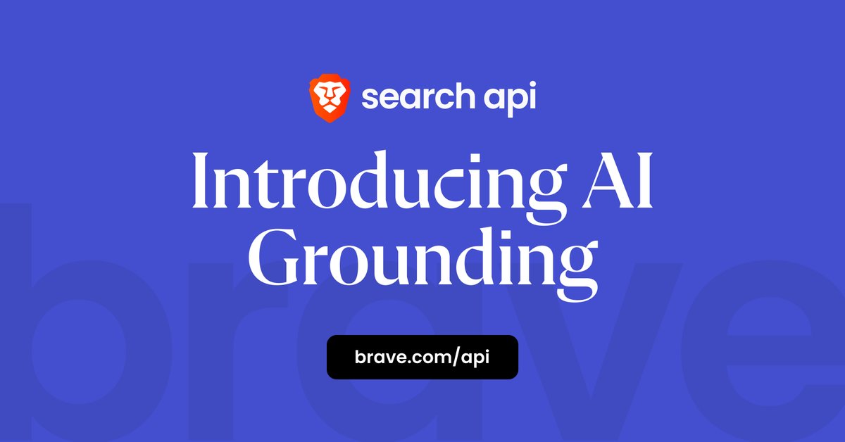 Today we released AI Grounding with the Brave Search API, a new, market-leading solution to reduce AI hallucinations using real-time data from the Web.