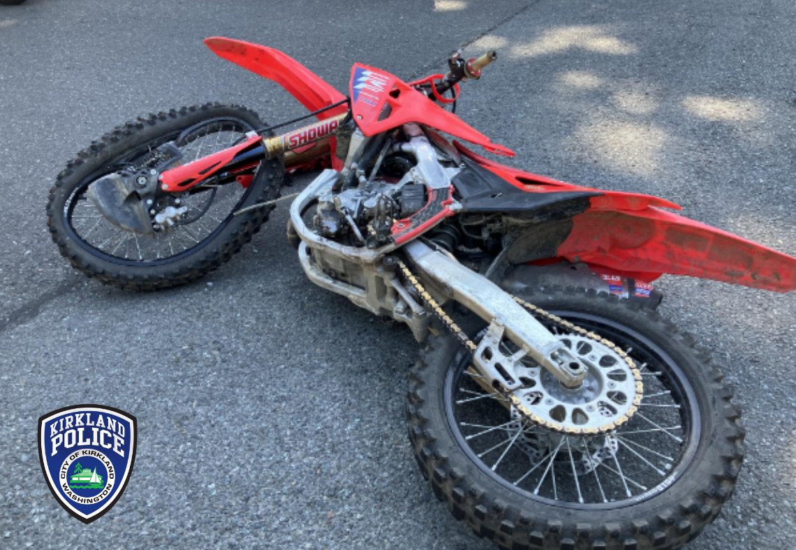Traffic Collision Involving Dirt Bike Sends Teen Rider to Hospital

On Tuesday, July 29, 2025, at approximately 2:45 p.m., Kirkland Police Officers responded to a traffic collision in the Totem Lake neighborhood. Read the full news release: kirklandwa.gov/Whats-Happenin…
