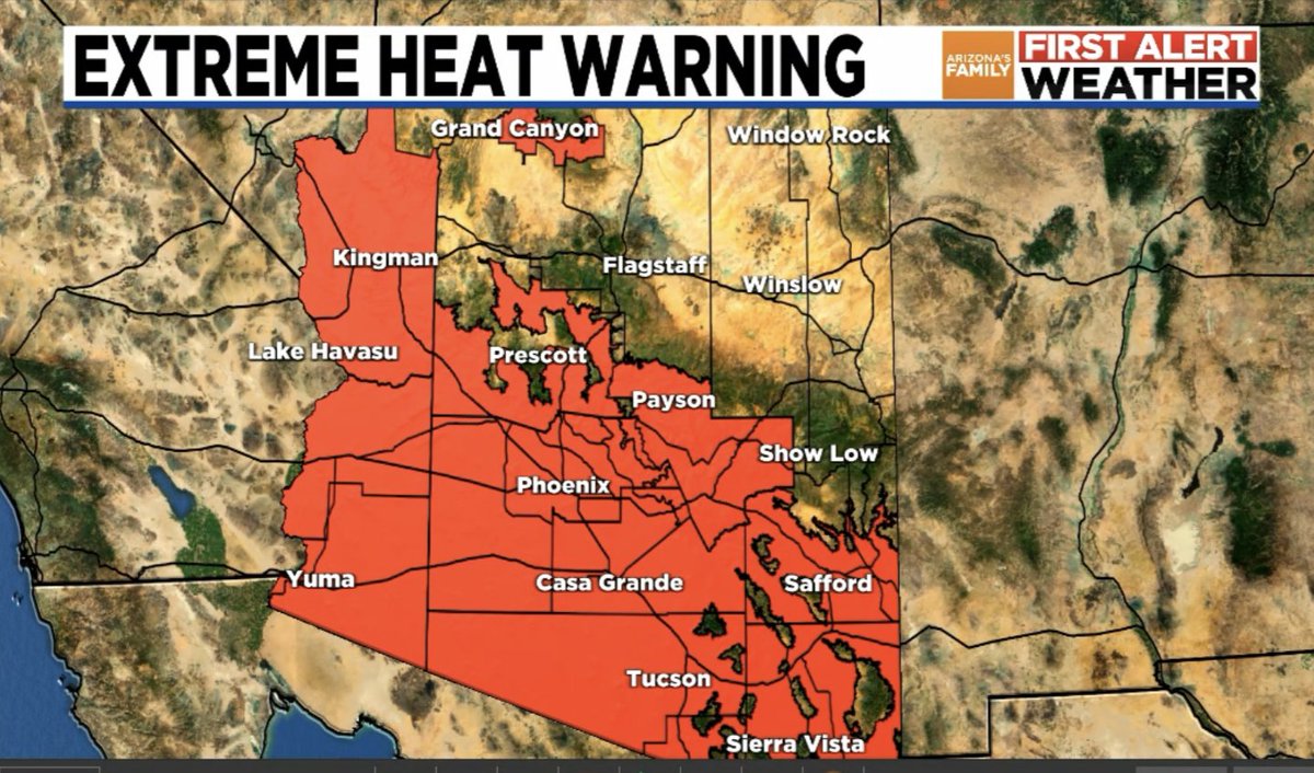 Another very hot day out there in #Phoenix. Extreme heat warnings throughout much of Arizona this week. azfamily.com/weather/ #azfamily #azwx