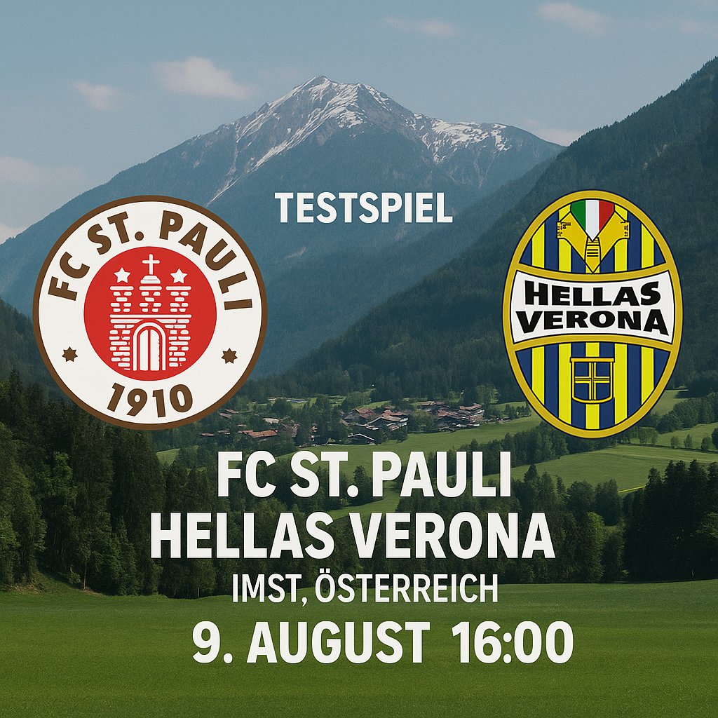 🚨 TESTSPIEL BESTÄTIGT! 

Die Verwirrung hat ein Ende! Wir testen am kommenden Samstag gegen Hellas Verona in Imst. Zuschauende sind zugelassen. Der Verein wird es morgen offiziell bestätigen. 

#fcsp #fcstpauli #hellasverona