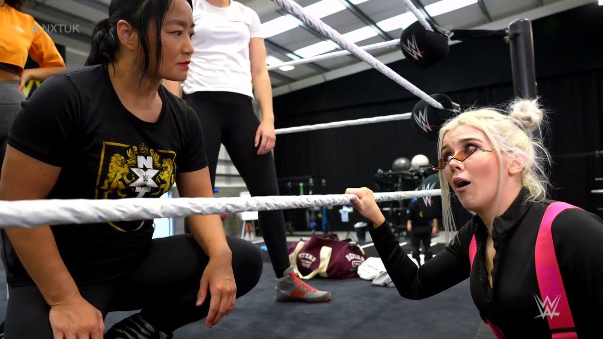 NXT UK Legacy (@nxtuk_legacy) on Twitter photo Aug. 5, 2021:
At BT Sport Studios, a video aired from the UK Performance Center of <a href="/StevieTurnerWWE/">STEVIE TURNER</a> interrupting a training session to tell #NXTUK Women's Champion <a href="/satomurameiko/">里村明衣子 meiko satomura</a>, "I don't reckon you can beat me" and "be scared of me Meiko, I'm wired differently."
📸 WWE Aug. 5, 2021:
At BT Sport Studios, a video aired from the UK Performance Center of <a href="/StevieTurnerWWE/">STEVIE TURNER</a> interrupting a training session to tell #NXTUK Women's Champion <a href="/satomurameiko/">里村明衣子 meiko satomura</a>, "I don't reckon you can beat me" and "be scared of me Meiko, I'm wired differently."
📸 WWE