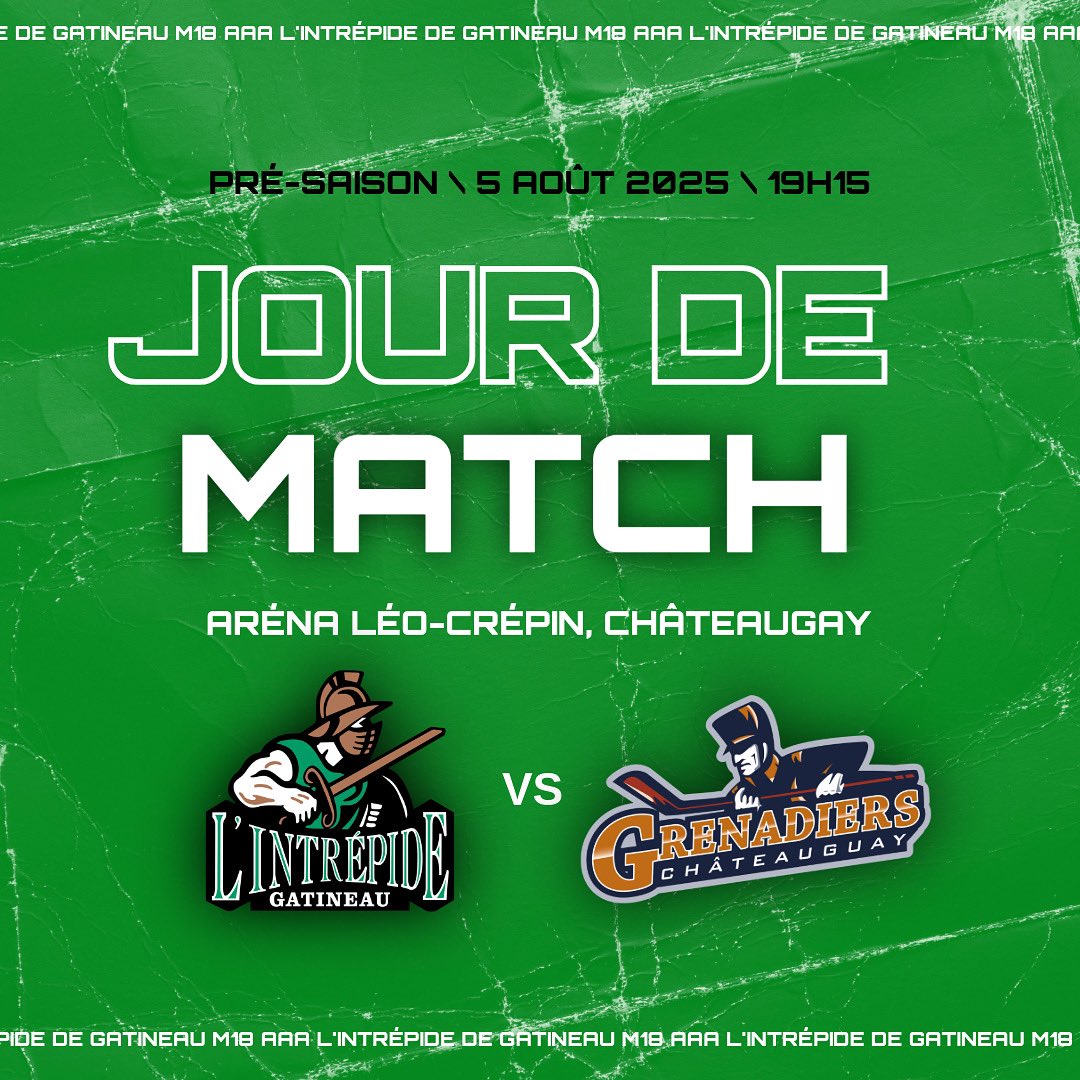 Notre calendrier préparatoire débute ce soir! 

📍Aréna Léo-Crépin, Châteaugay 
🕖 19h05

#intrépidehockey🔰 | #jesuisintrépide🔰