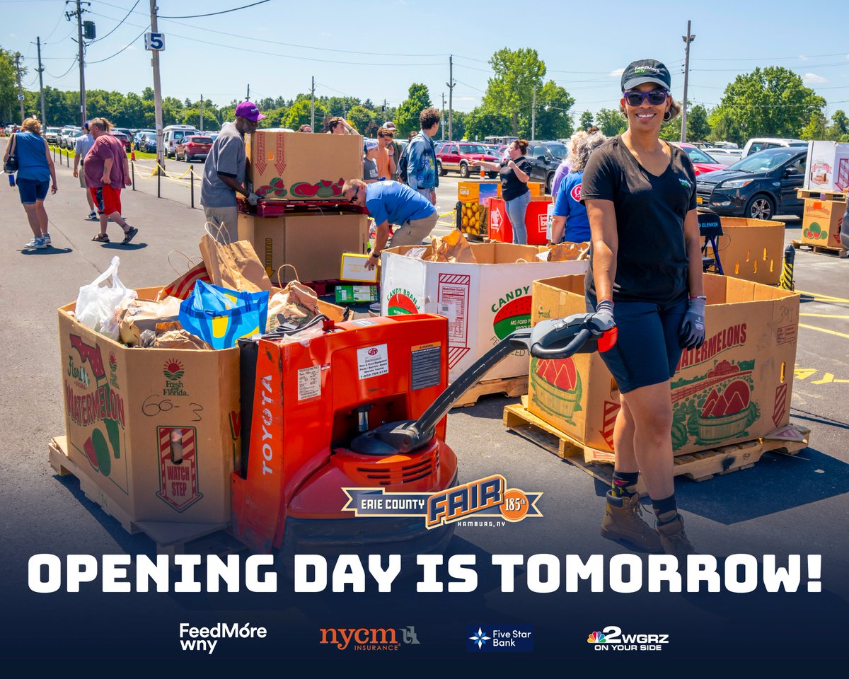 🎡 Opening Day = Giving Back

Help kick off the Erie County Fair with kindness. Bring 4 or more canned food items per person and get FREE admission, TOMORROW, Wednesday, August 6 at 11am!

🥫 Donations benefit FeedMore WNY— FeedMore WNY’s mission is to offer dignity, hope and a
