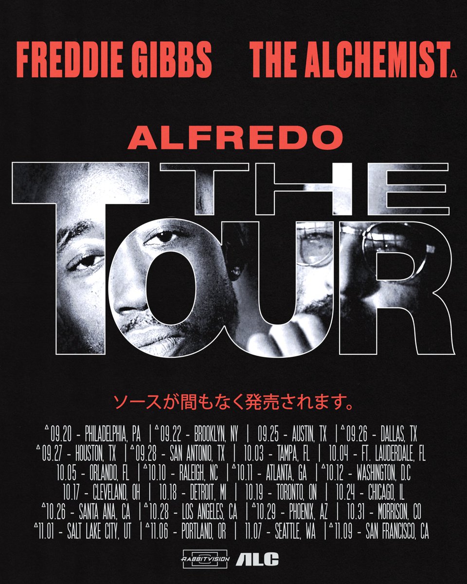 Alfredo: The Tour 🌎

North American Edition 🇺🇸🇨🇦

Early ticket link to buy now: laylo.com/freddiegibbs/m…

General tickets on sale Friday at 10 am.